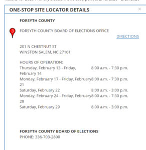 Forsyth County Board of Elections site