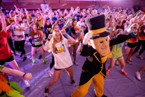 Wake Forest students dance to raise money for cancer research at the annual Wake n Shake dance marathon in Reynolds Gym on Saturday, March 19, 2016.