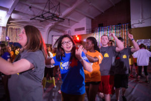 Wake Forest students dance to raise money for cancer research at the annual Wake n Shake dance marathon in Reynolds Gym on Saturday, March 19, 2016.