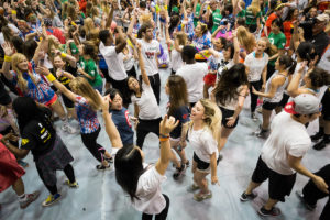 Wake Forest students dance to raise money for cancer research during the ninth annual Wake n Shake event in Reynolds Gym on Saturday, March 22, 2014.