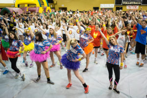 Wake Forest students dance to raise money for cancer research during the ninth annual Wake n Shake event in Reynolds Gym on Saturday, March 22, 2014.