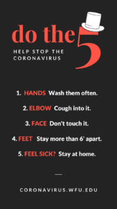 Do the 5 things to help stop coronavirus