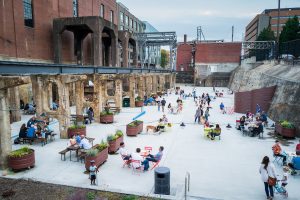 The Bailey Power Plant, part of the old Reynolds Tobacco factory complex in downtown Winston-Salem, has been renovated for mixed use development, seen on Thursday, October 8, 2020.