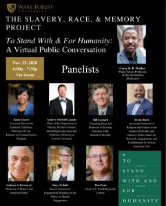 Slavery, Race, and Memory Project webinar