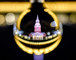 Luminaries line Hearn Plaza on the campus of Wake Forest University on Sunday, December 8, 2019, to honor the more than 5000 individual donors to the Wake Will Lead campaign.