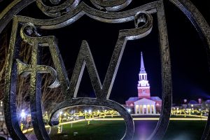 Luminaries line Hearn Plaza on the campus of Wake Forest University on Sunday, December 8, 2019, to honor the more than 5000 individual donors to the Wake Will Lead campaign.