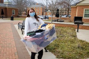 Wake Forest sophomore Samantha Robinson (’23) returns to Davis Residence for the beginning of the Spring 2021 semester on Sunday, January 24, 2021.