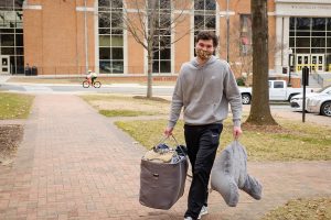 Wake Forest sophomore Ryan Oglietti (’23) returns to Kitchin Residence for the beginning of the Spring 2021 semester on Sunday, January 24, 2021.