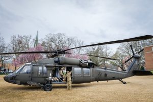 ROTC cadets from Wake Forest and Winston-Salem State University deploy for a field training exercise at Fort Bragg on UH-60 Blackhawk helicopters, from Poteat Field on Thursday, March 25, 2021.