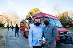 Wake Forest Student Government hosts the Baconessence food truck for students on Tuesday, March 2 2021.