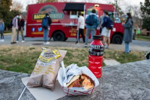 Wake Forest Student Government hosts the Baconessence food truck for students on Tuesday, March 2 2021.