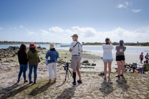 Wake Forest students travel to Florida to study birds in biology professor Dave Andersons class over spring break 2020. The Bio 255 class looks at birds at Sebastian Inlet State Park on Wednesday, March 11, 2020.