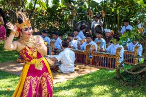 Gamelan music and dancing in Bali