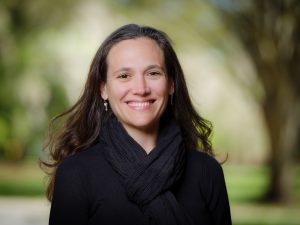 Wake Forest dance professor Christina Soriano poses outside Scales Fine Arts Center on Monday, April 1, 2019.