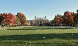 A view of Reynolda Hall from the Quad. Images from David Friedman, emeritus professor living on Faculty Drive