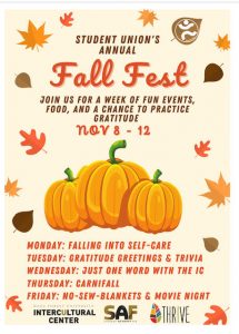 Fall Fest poster Nov 8-12, 2021