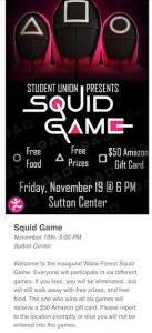Squid Game at WFU