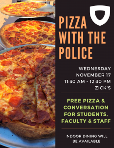 Pizza with the Police flyer - November 17, 2021