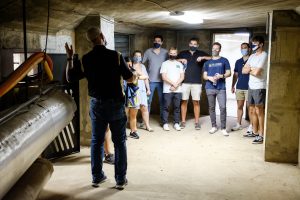 Members of the Wake Forest Class of 2020 tour the tunnels under Wait Chapel as part of their Commencement Weekend activities, delayed 16 months due to the pandemic, on Friday, September 17, 2021.