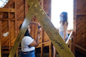 Members of the Wake Forest Class of 2020 tour the bell tower of Wait Chapel as part of their Commencement Weekend activities, delayed 16 months due to the pandemic, on Friday, September 17, 2021.