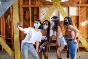 Members of the Wake Forest Class of 2020 tour the bell tower of Wait Chapel as part of their Commencement Weekend activities, delayed 16 months due to the pandemic, on Friday, September 17, 2021.