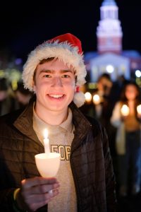 Wake Forest celebrates the Lighting of the Quad for the holiday season, on Hearn Plaza on Tuesday, November 30, 2021.