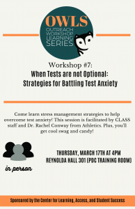 Test Anxiety workshop poster