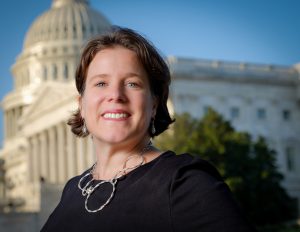 Jennifer Richwine, the director of the Wake Washington Center, poses outside the Capitol in Washington, DC on Thursday, September 28, 2017.