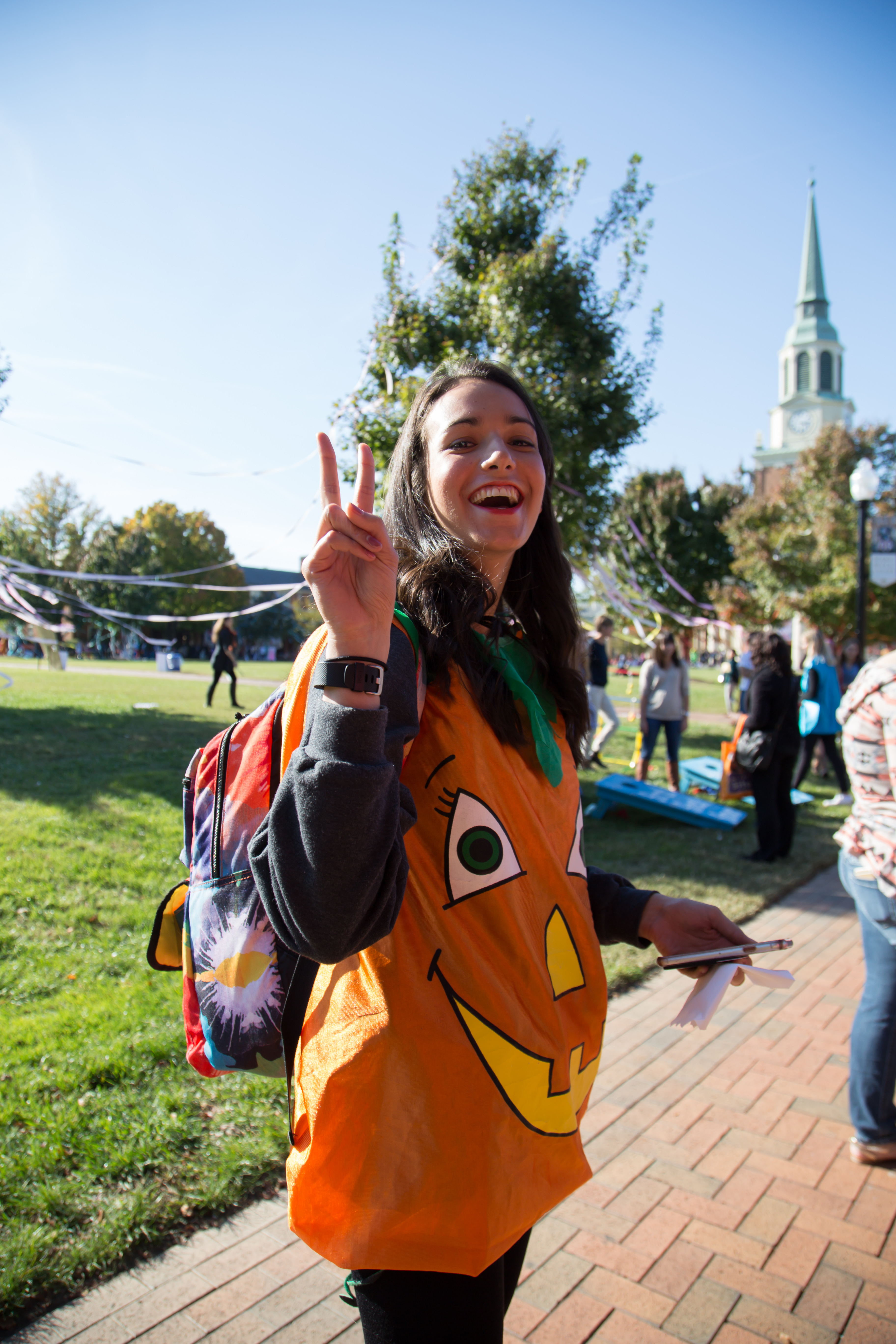 Wake Forest students host local elementary school students on campus for Project Pumpkin, a Halloween celebration, on Wednesday, October 26, 2016.