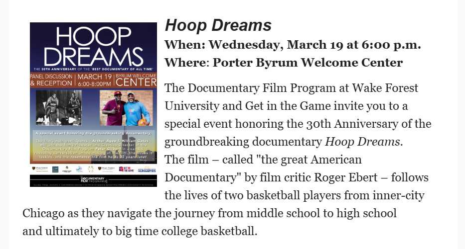 Hoop Dreams event 3/19/25