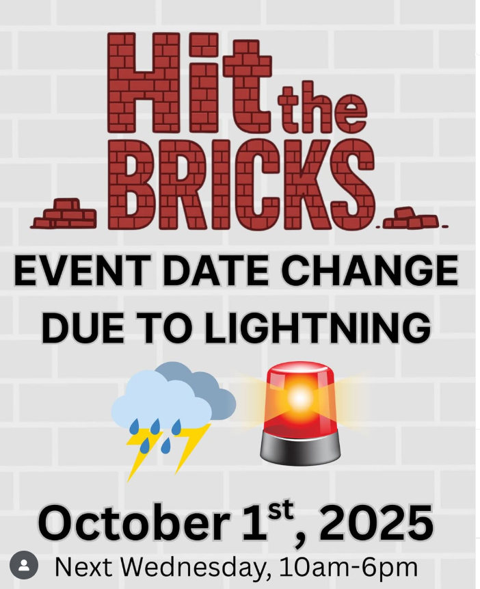 Hit the Bricks 2025 has been moved to Weds. Oct. 1 due to potential for lightning on the original date of Sept. 25.