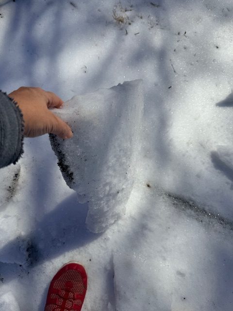 giant chunks of compressed snow and sleet