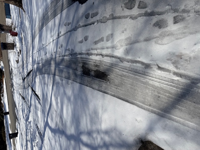 My driveway - still covered in snow and slush - 2.6.26