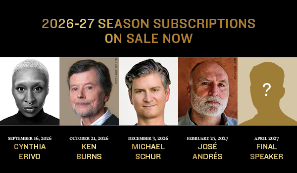Face to Face lineup for 2026-27: Cynthia Erivo, Ken Burns, Michael Schur, Jose Andres, and one to be named later