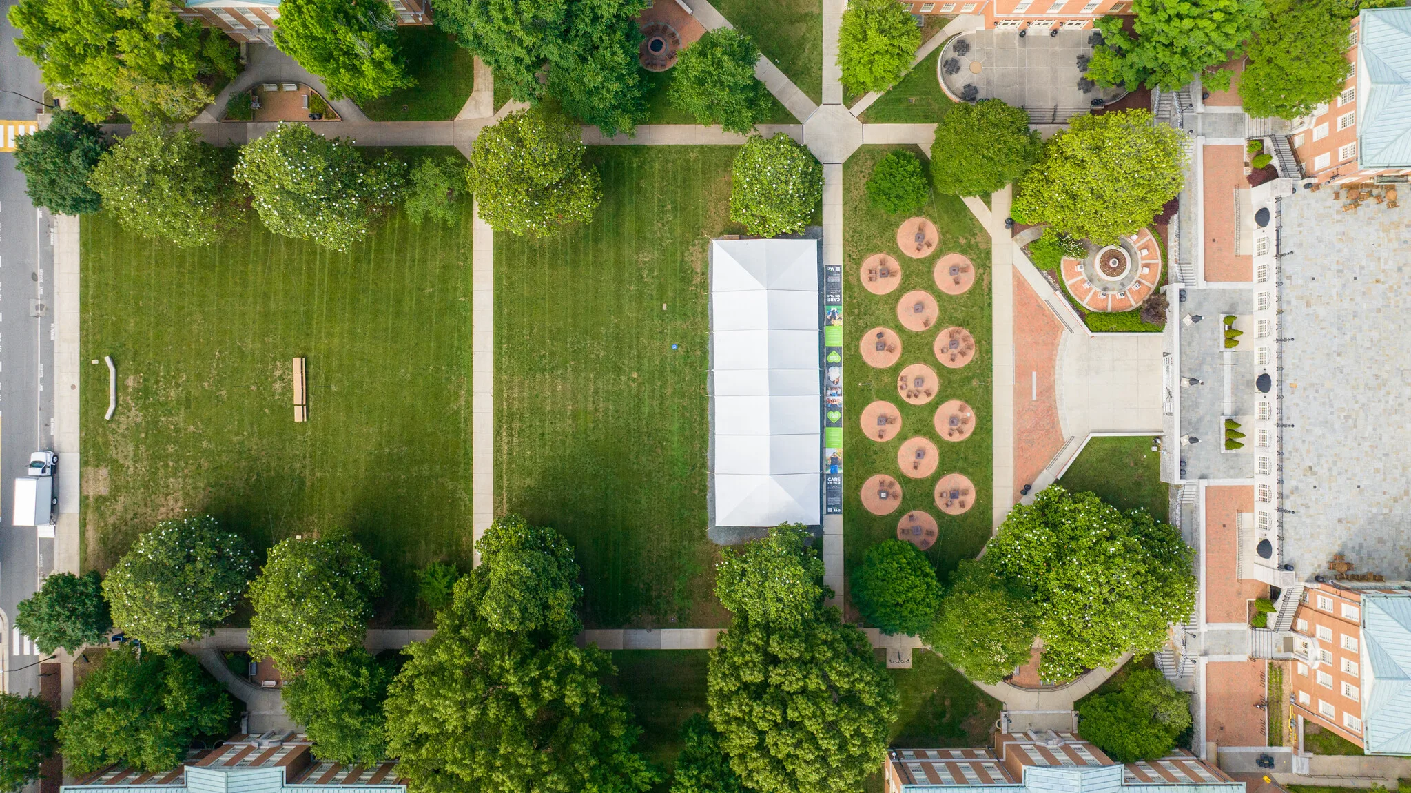 aerial drone view of the Mag Quad on May 28, 2026