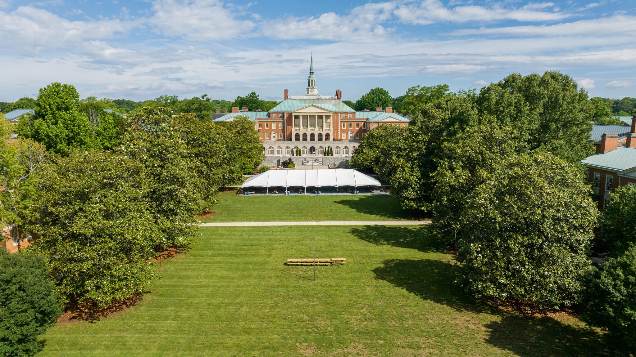 Wake Forest University Magnolia trees bloom during the summer sun on Thursday, May 28th, 2026.