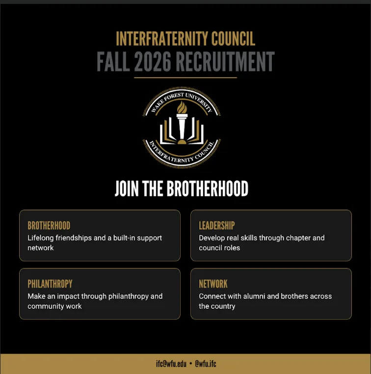 Flyer for fall 2026 fraternity recruitment - why you should join the brotherhood