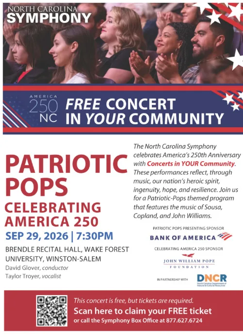 Flyer for 9/29 patriotic concert