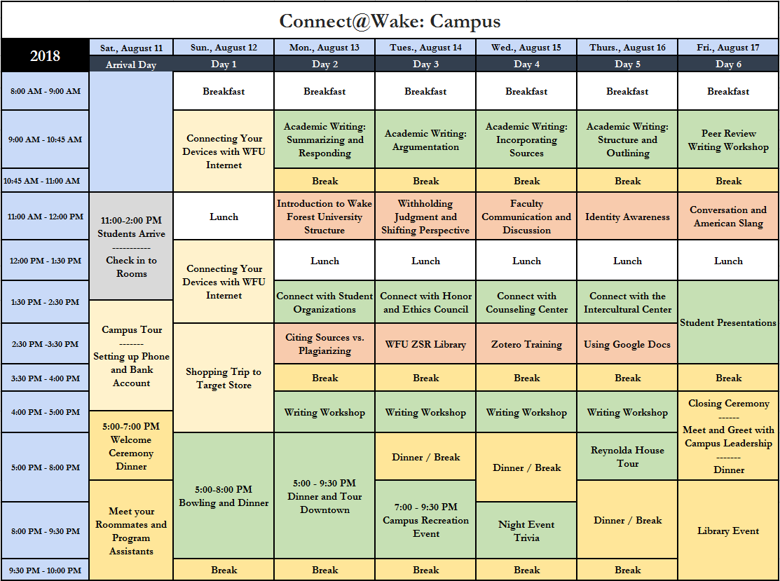 Schedule Global Wake Forest Schedule Global Wake Forest
