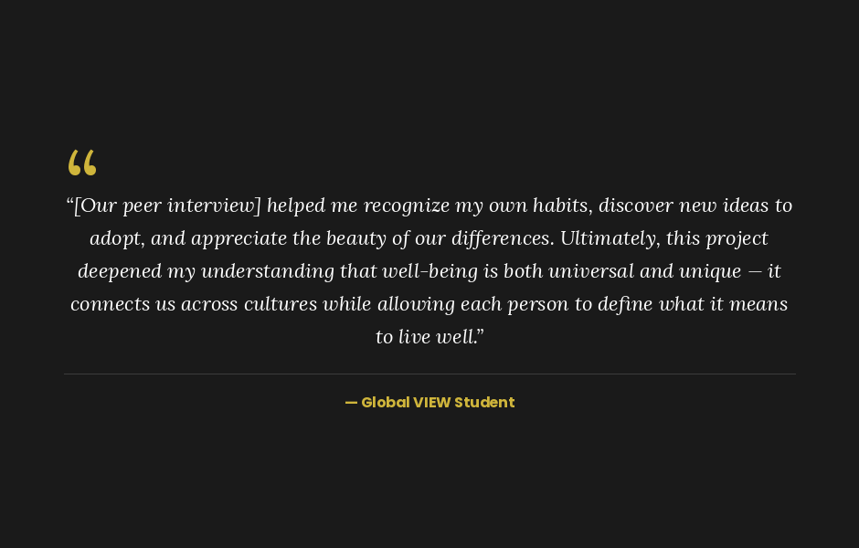 Quote from a Global VIEW student