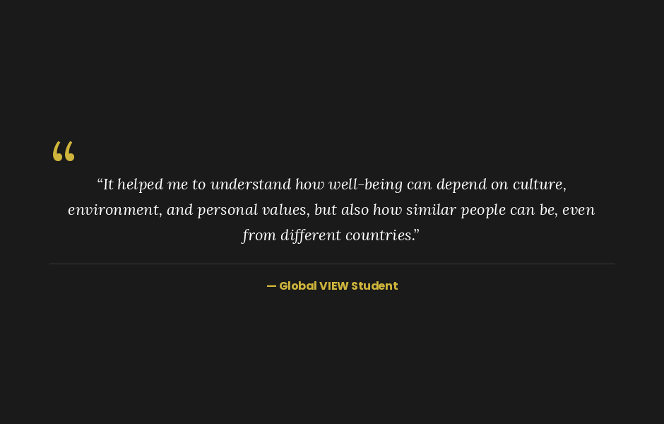 Quote from a Global VIEW student