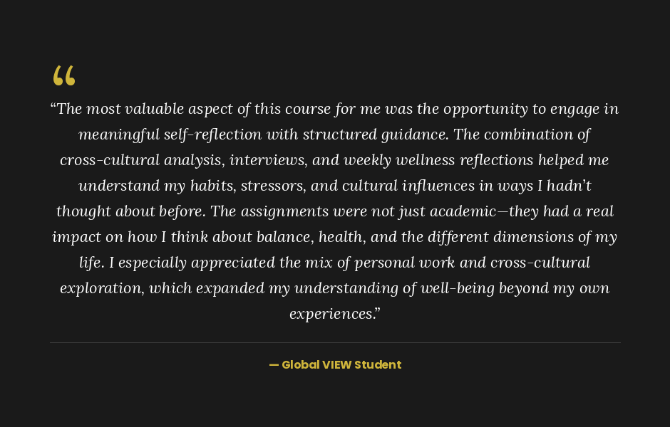 Quote from a Global VIEW student