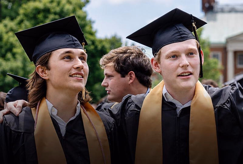 Students participate in Wake Forest's Commencement Ceremony