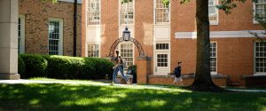 Students walking across the Wake Forest Campus