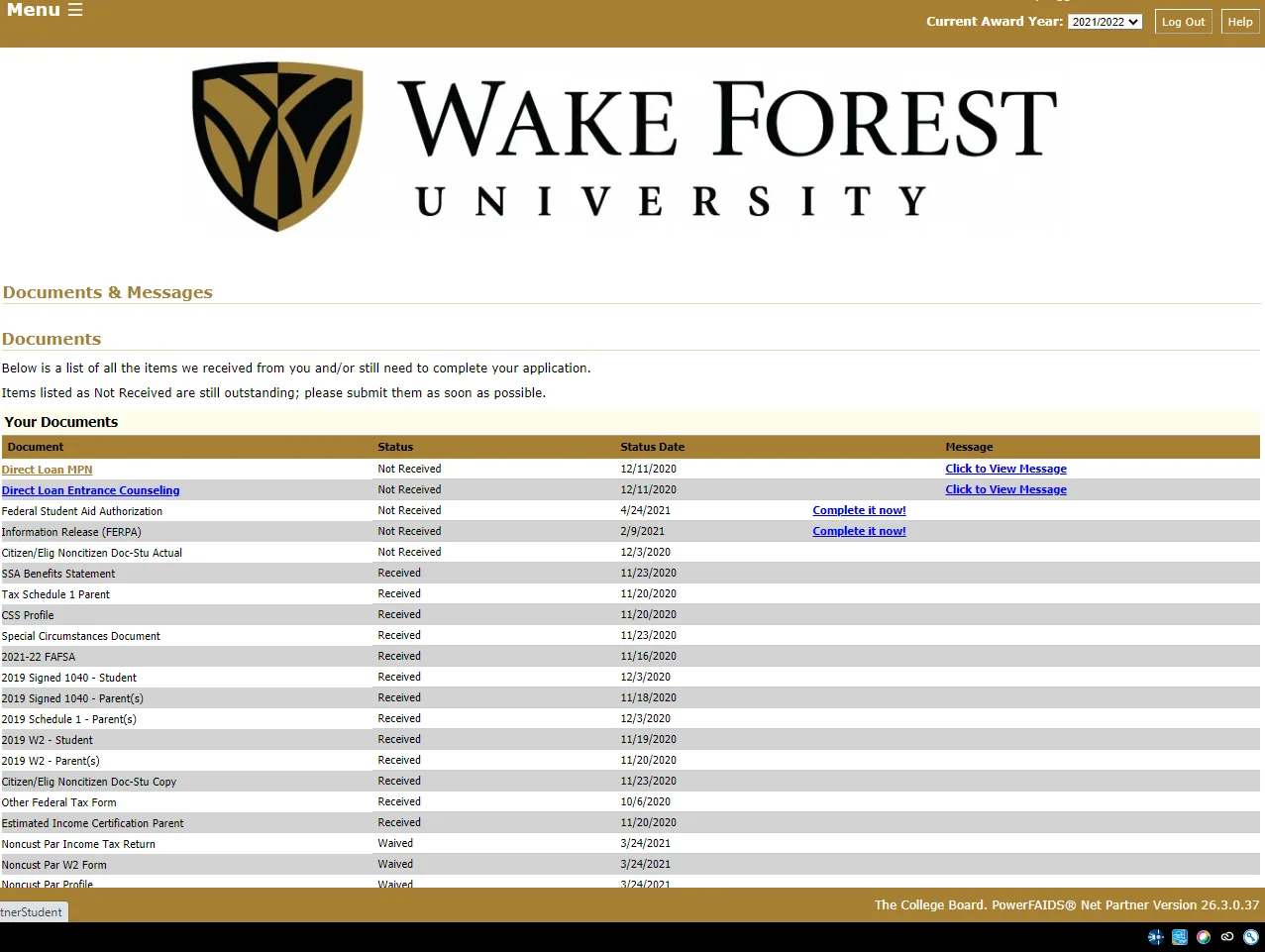 Documents: Portal Screenshot