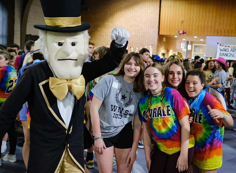 Wake Forest students dance and play games at the annual Wake n Shake fundraiser for cancer research.