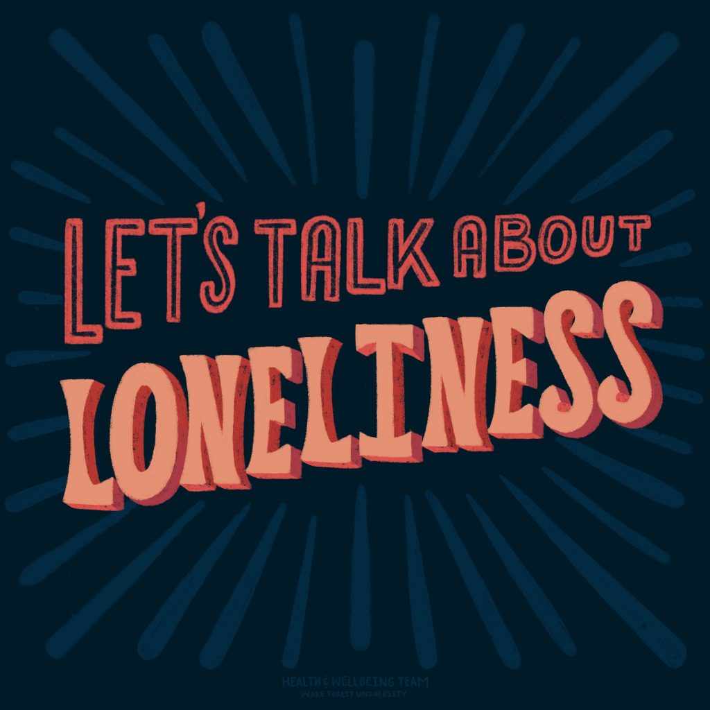 Design with message "Let's talk about loneliness"