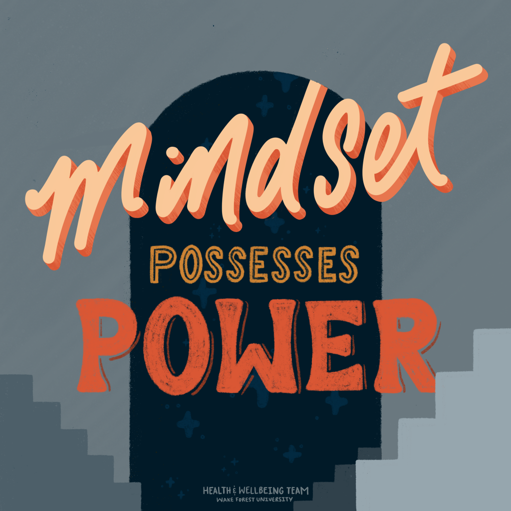 Design that reads "Mindset possesses power"