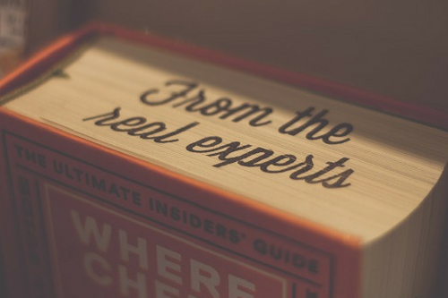 Side of book that says, from the real experts