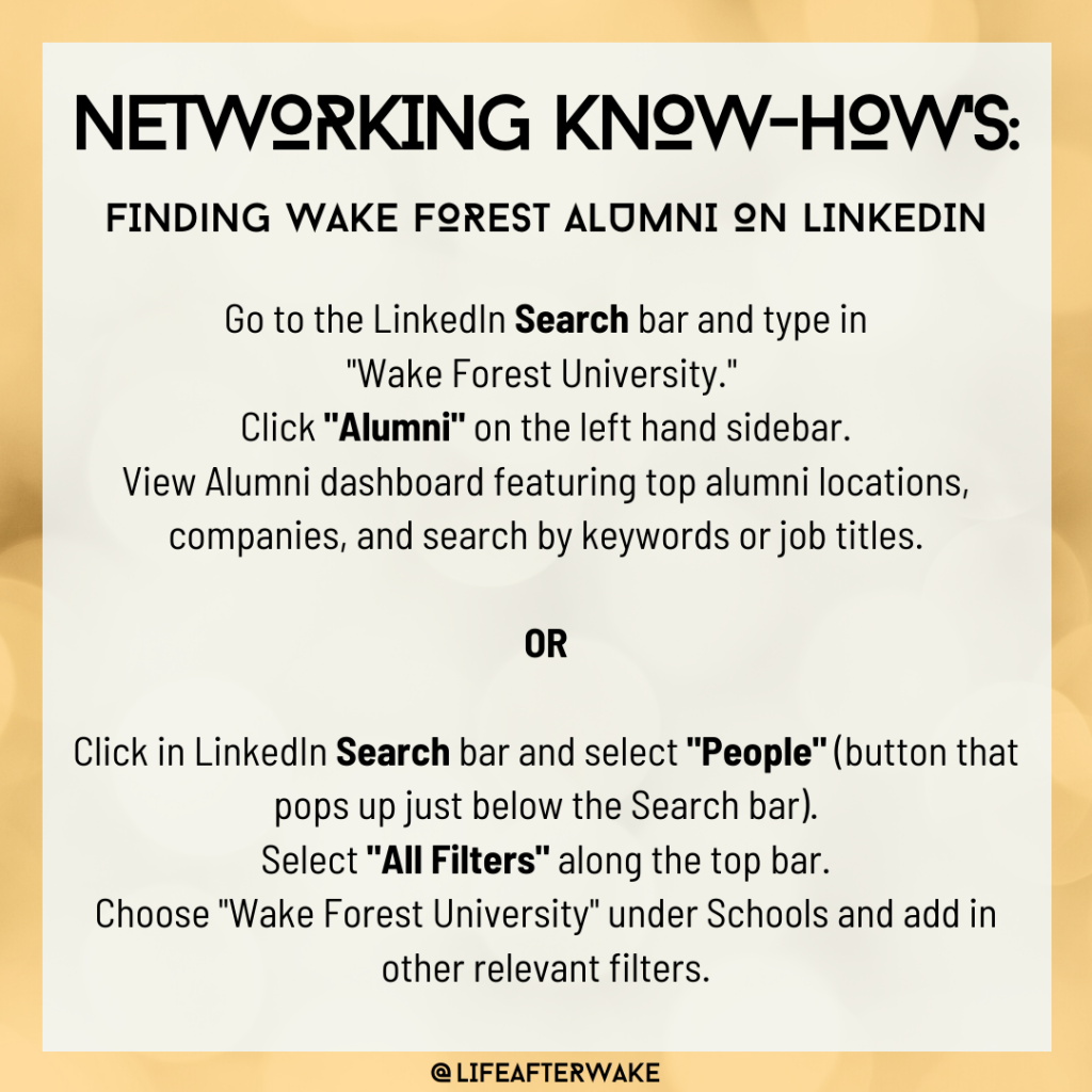 Networking Know-Hows: Finding Wake Forest Alumni on LinkedIn